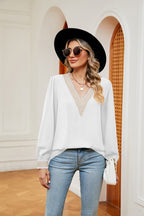 Contrast Puff Sleeve Blouse (5)