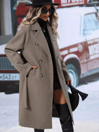Double-breasted Lapel Collar Overcoat (12)