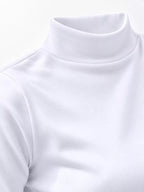 Full Size Slim-fit Mock Neck Long Sleeve Basic T-shirt Plus (5)