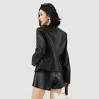 Leather Jacket Locomotive Coat photo 6