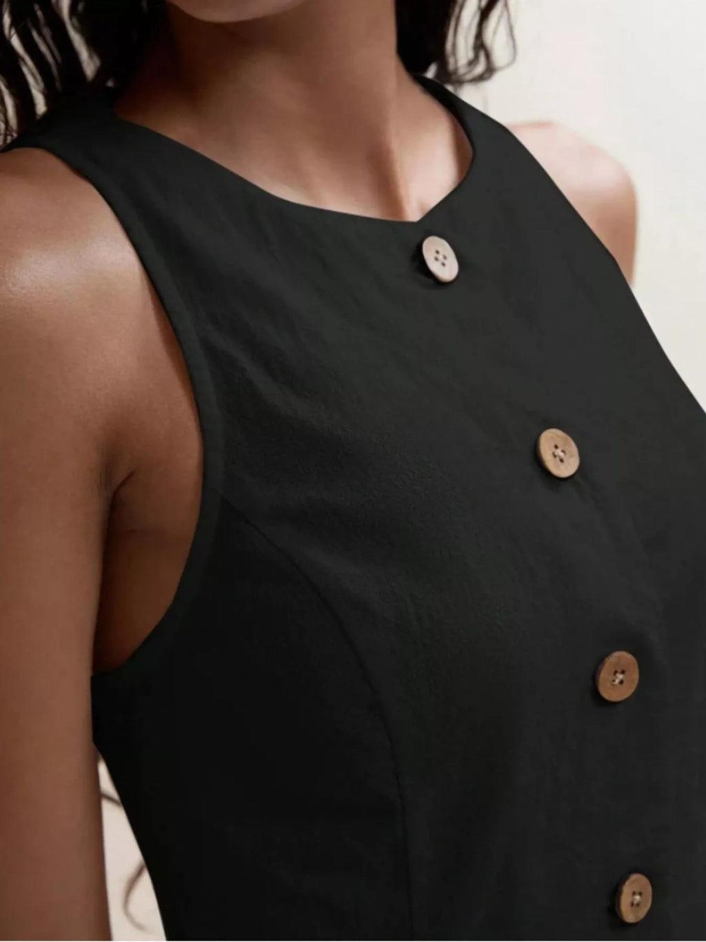 Button-down Sleeveless Top Shorts Set (17)