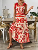 Floral Print Tie-shoulder Midi Dress (3)
