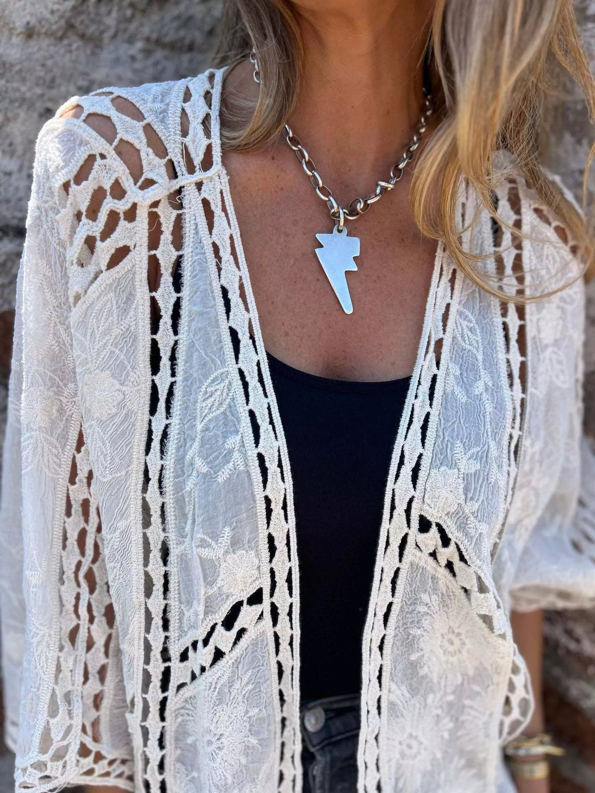Full Size Embroidered Open Front Cardigan Plus (5)