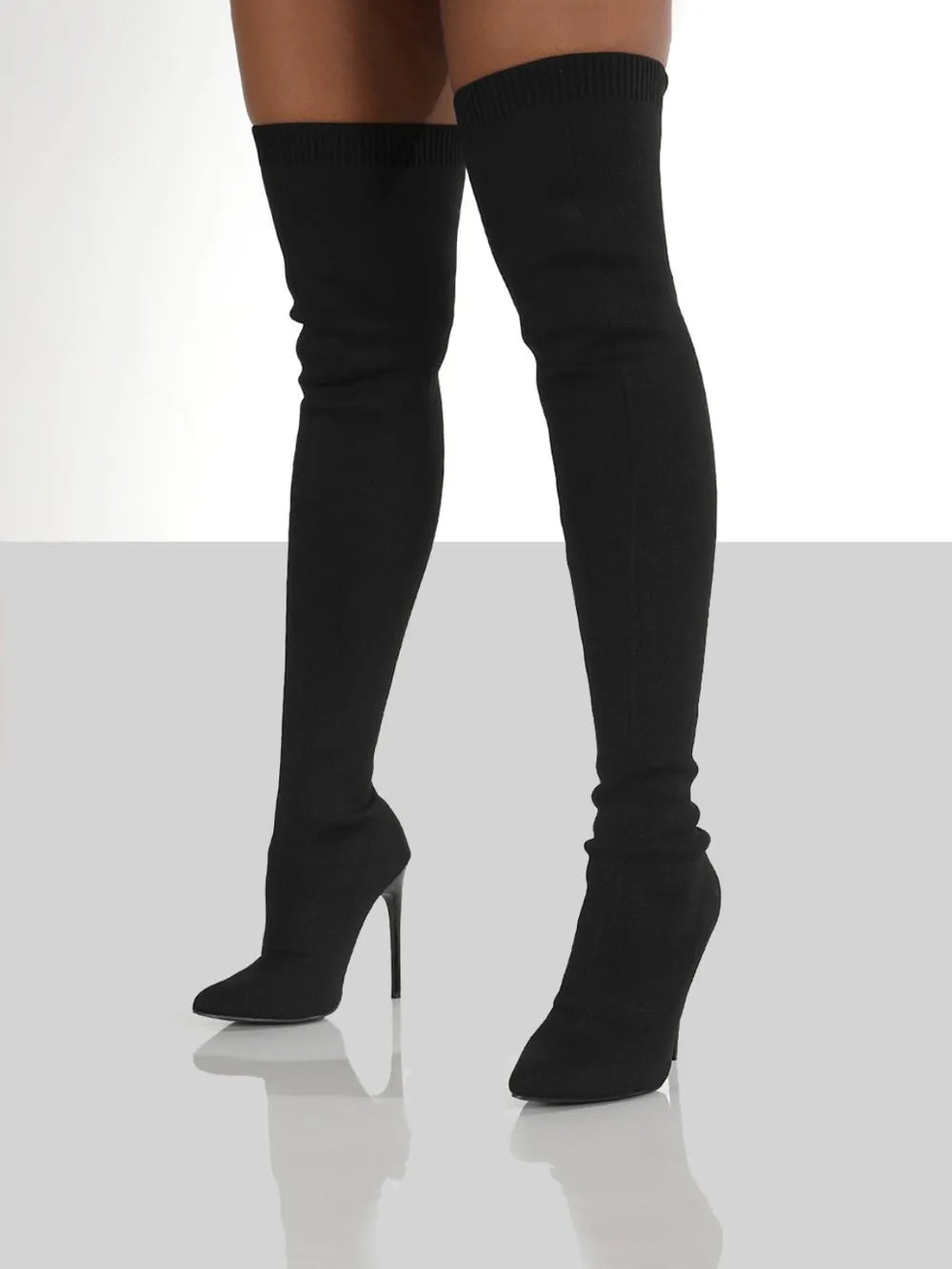 Point Toe Over Knee Stiletto Boots (4)
