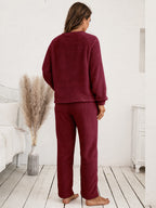 Teddy Long Sleeve Top Pants Lounge Set (18)