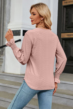 V-neck Flounce Sleeve Blouse (18)
