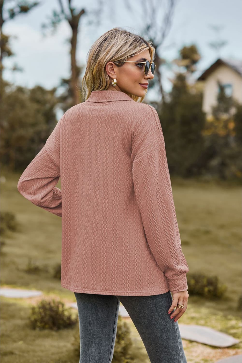 Collared Neck Long Sleeve Blouse (12)