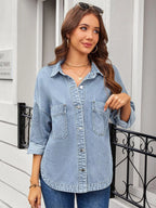 Button Up Long Sleeve Denim Shirt (3)