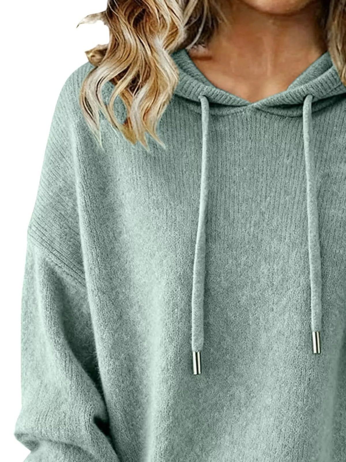 Drawstring Long Sleeve Hooded Sweater (8)