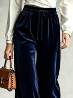 Velvet Wide-leg Pants Drawstring (12)