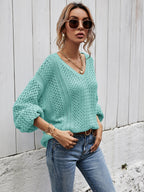 V-neck Dropped Shoulder Sweater (5)
