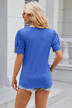 Round Neck Puff Sleeve T-shirt (9)