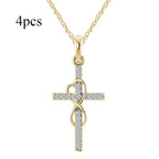 Alloy Pendant Diamond Eight-character Cross Necklace (24)