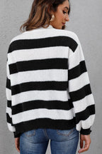 Striped Button Up Long Sleeve Sweater (12)