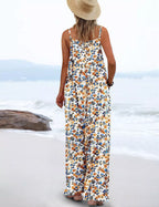 Full Size Floral Print Wide Leg Casual Jumpsuit Plus (6)