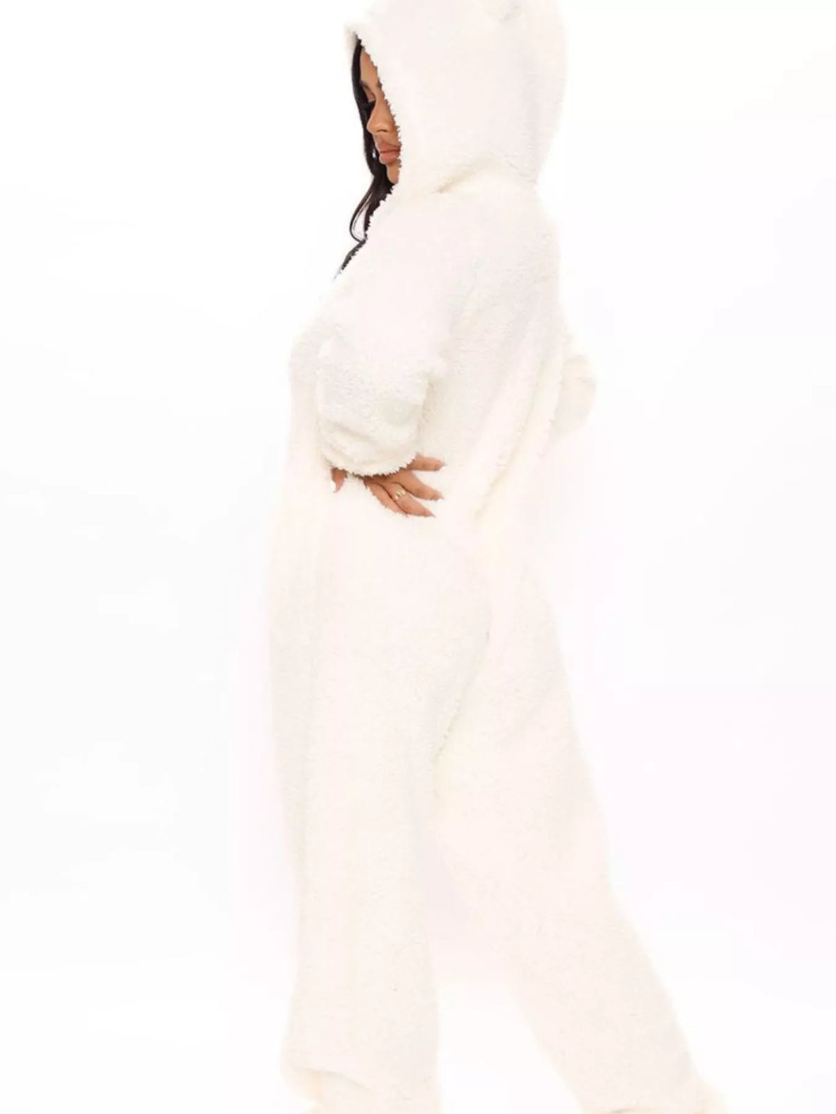 Full Size Fleece Zip-up Hooded Jumpsuit Plus (2)