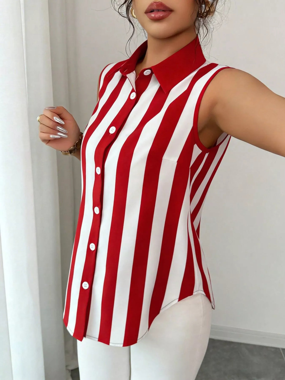 Button Up Sleeveless Shirt (13)
