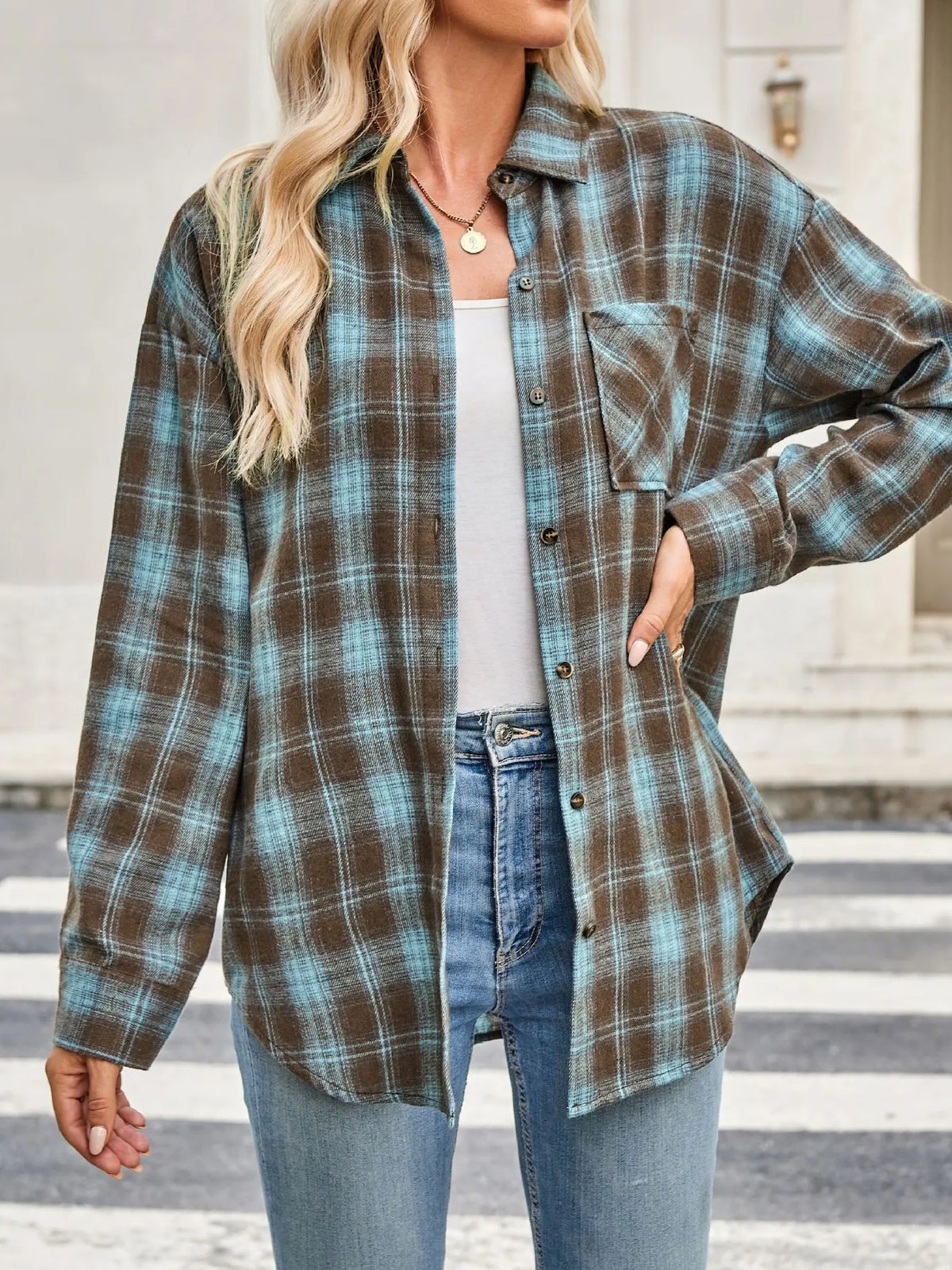 Plaid Button Up Long Sleeve Shirt (9)