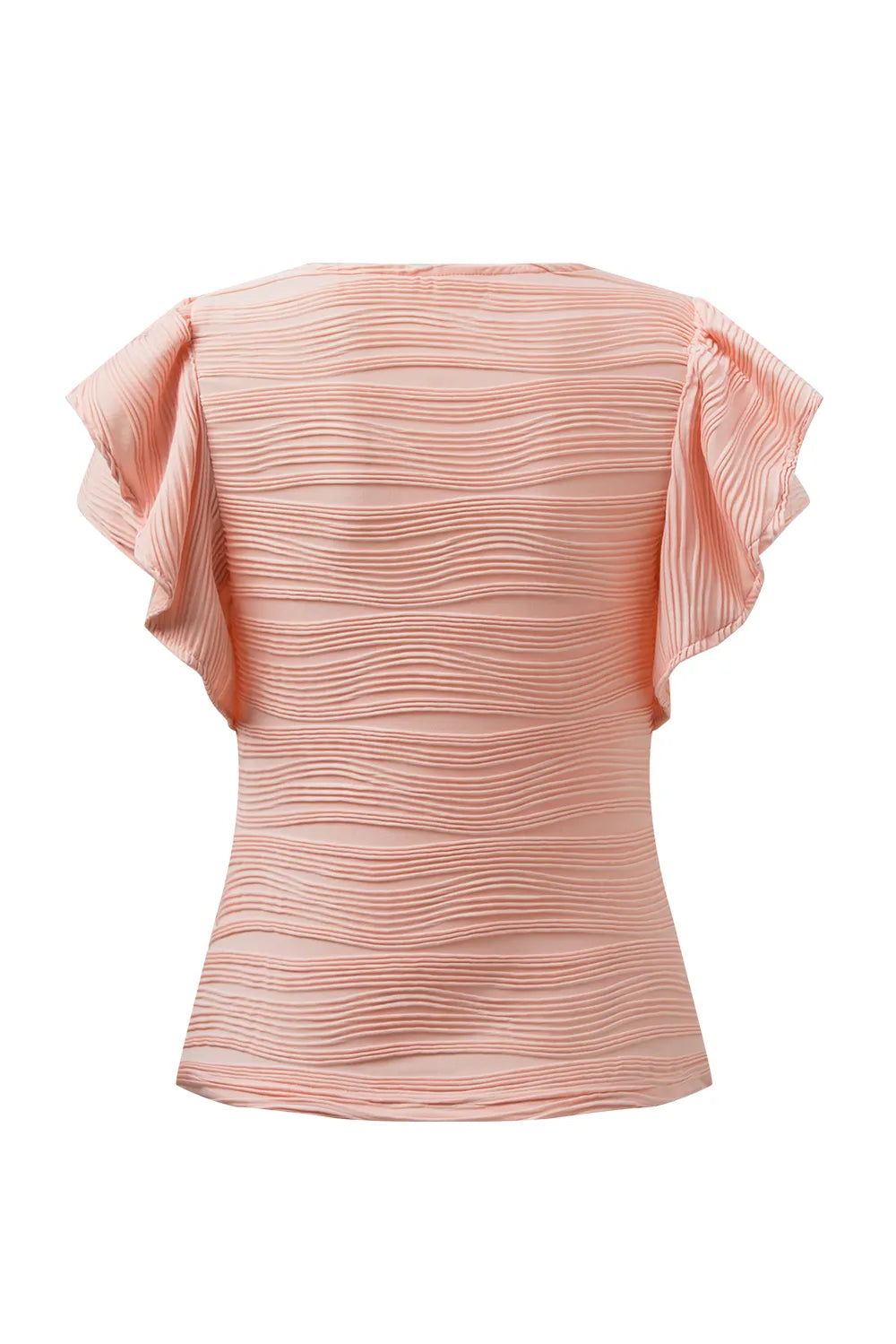 Textured Round Neck Cap Sleeve Top (27)