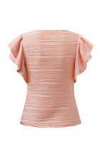 Textured Round Neck Cap Sleeve Top (27)