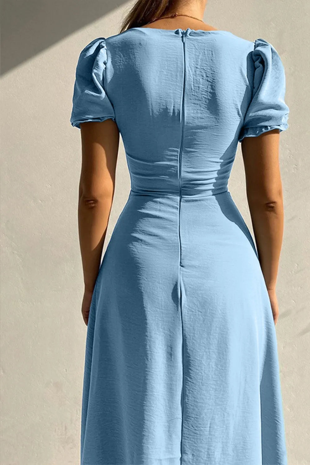 Sweetheart Neck Short Sleeve Dress (8)