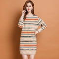 Striped Midi Sweater Dress variant CJMY272482502BY|CJMY272482503CX|CJMY272482504DW|CJMY272482505EV|CJMY272482506FU