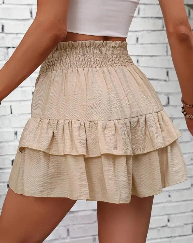 Ruffle Layered High Waist Casual Skort (15)