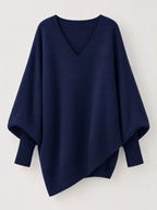 Full Size V-neck Oversized Batwing Sleeve Sweater Plus (19)