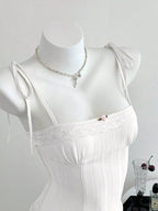 Lace-trimmed Tie Shoulder Cami (11)