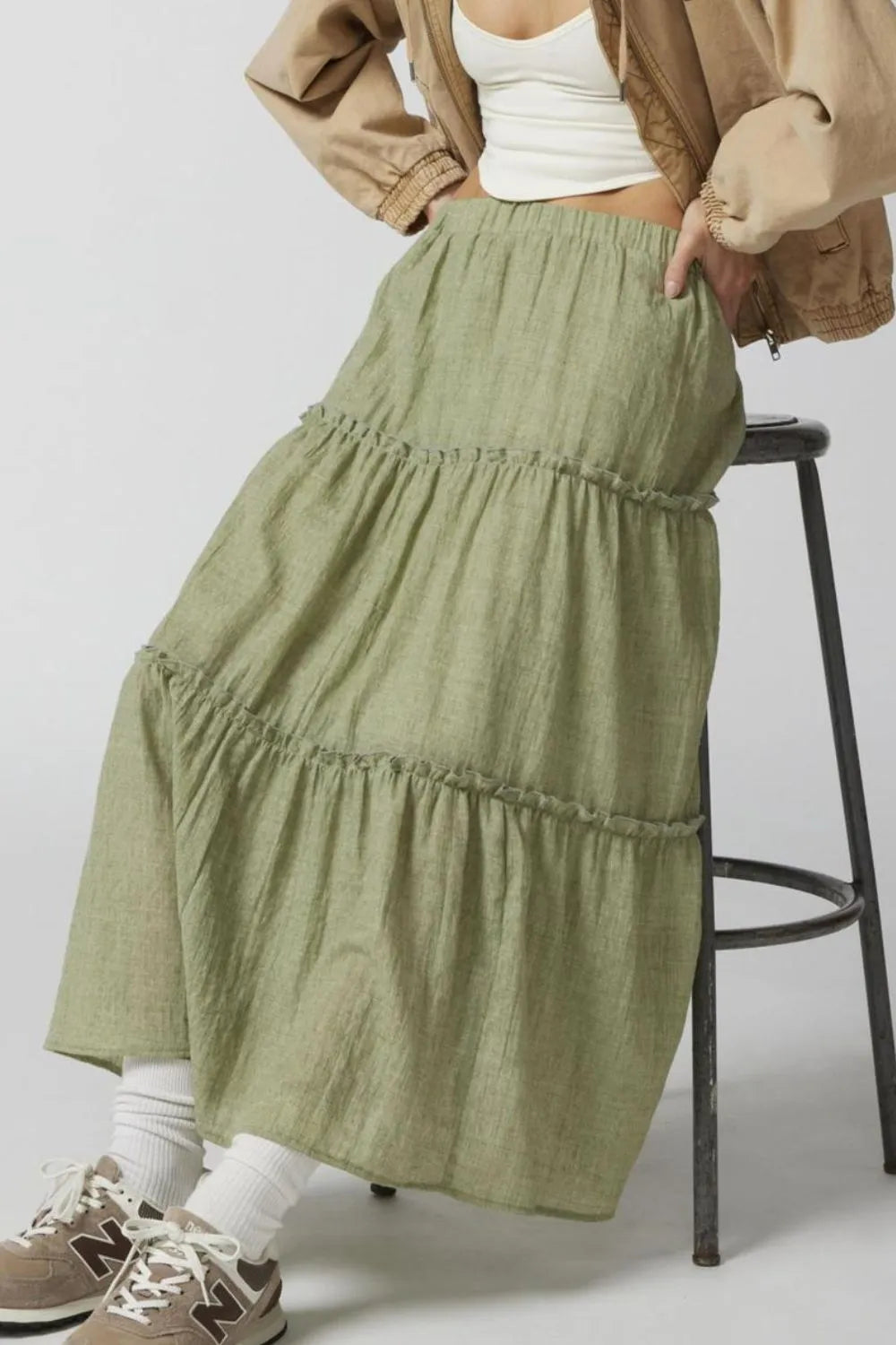 Frill Elastic Waist Skirt (12)