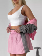 Block Outerwear Skirt Set (3)