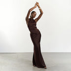 Solid Color Hollow-out Bodycon Maxi Skirt photo 4