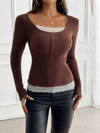Lace Detail Long Sleeve Ribbed Top (22)