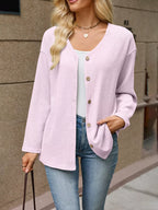 V-neck Button-down Cardigan (23)