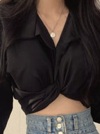 Twisted Front Long Sleeve Shirt (8)