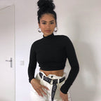 Hollow Slim-fit Lace-up Long-sleeved Top Bottoming Shirt photo 3