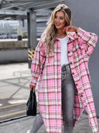Plaid Button Up Longline Shacket (3)
