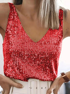 Sequin V-neck Tank Top (12)