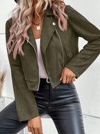 Zip Up Suede Cropped Moto Jacket (24)