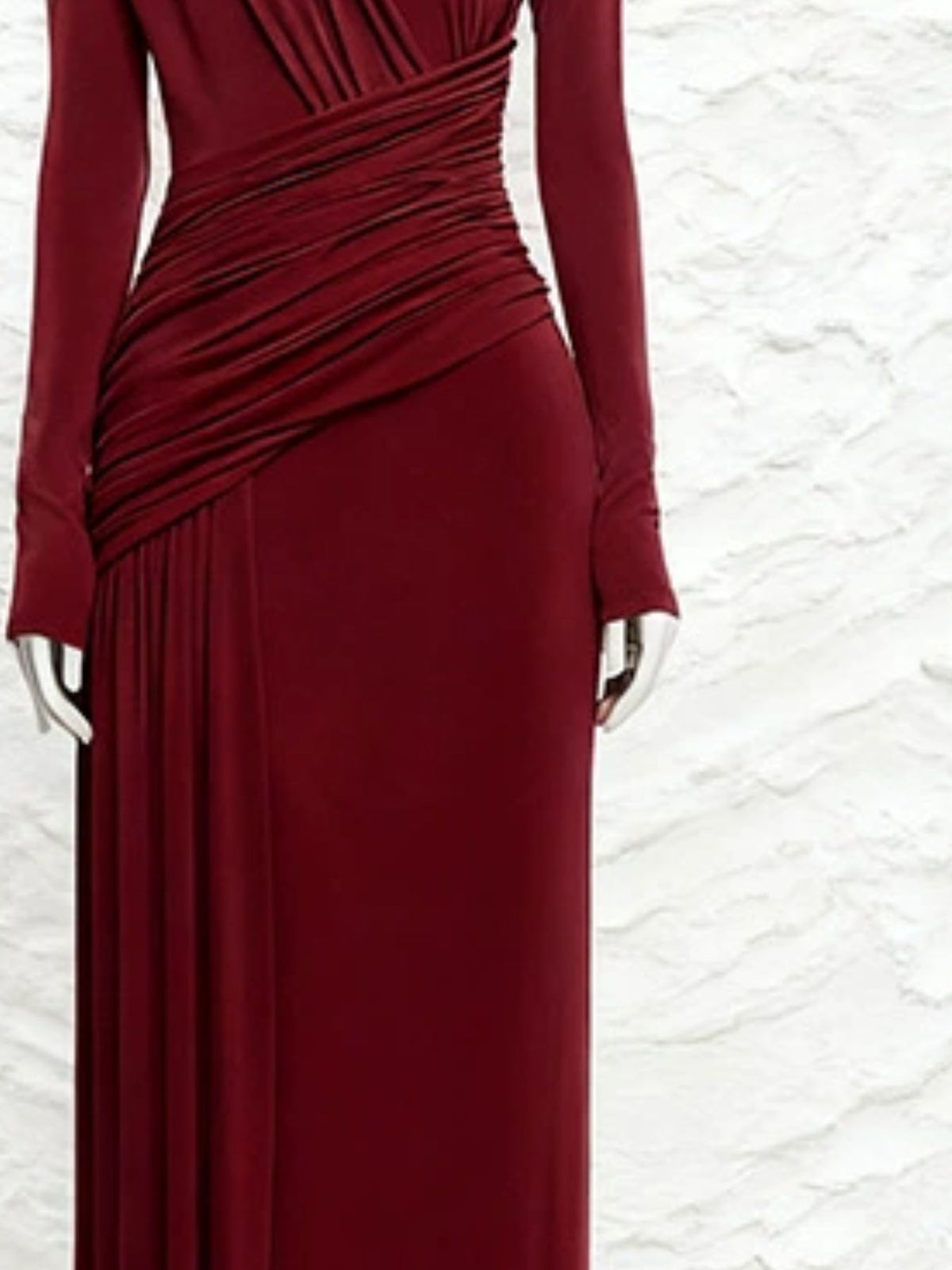 Ruched Long Sleeve Maxi Dress (12)