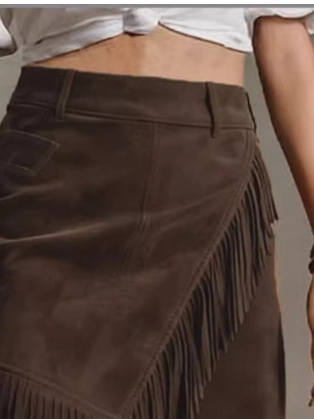 Fringed Wrap Mini Skirt (6)