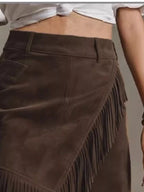 Fringed Wrap Mini Skirt (6)