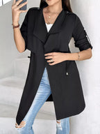 Drape Collar Lightweight Trench Coat (8)