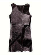 Patchwork Denim Sleeveless Dress (10)