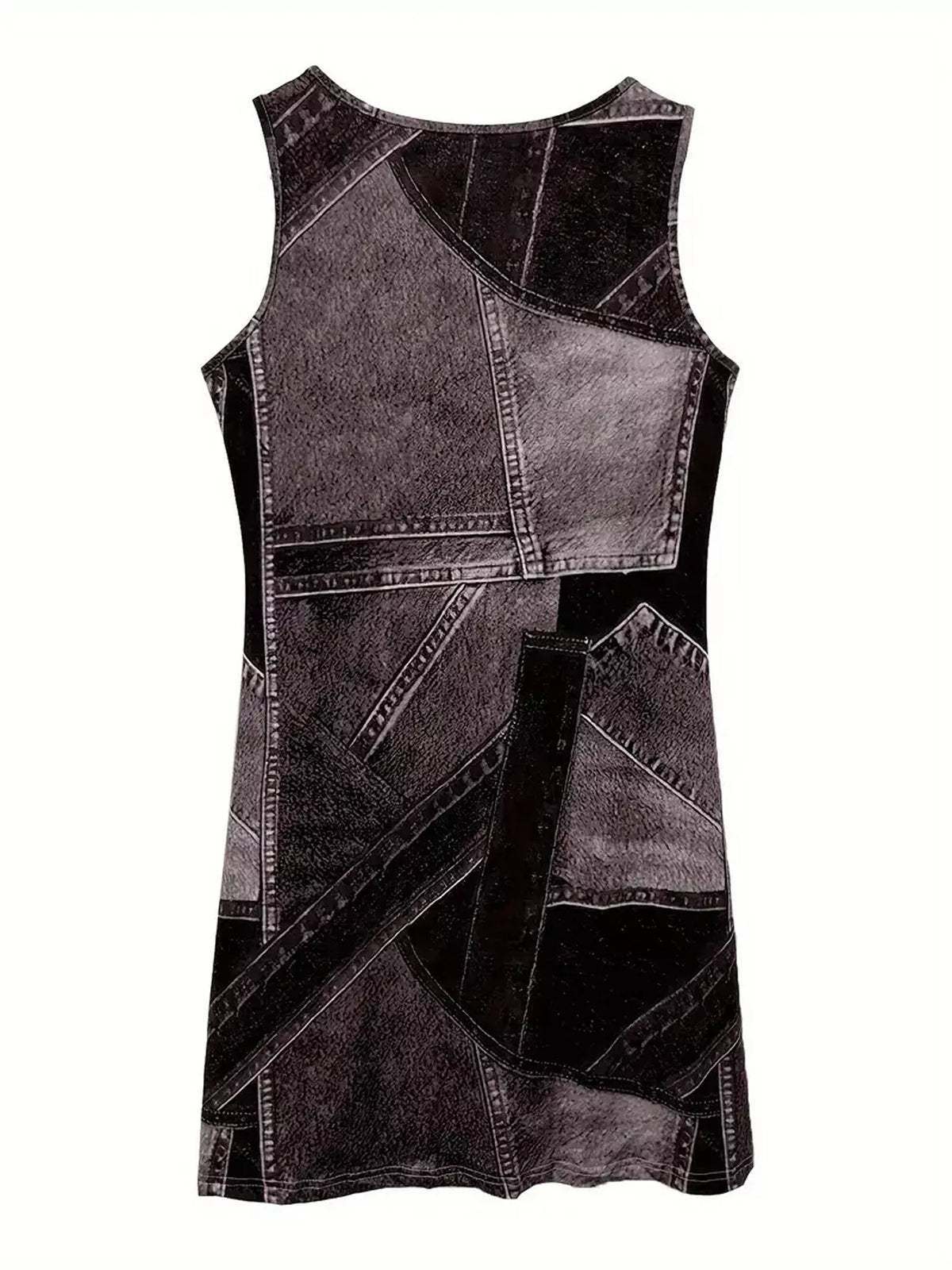 Patchwork Denim Sleeveless Dress (10)