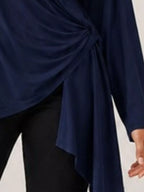 Long Sleeve Wrap T-shirt Side Knot Detail (12)