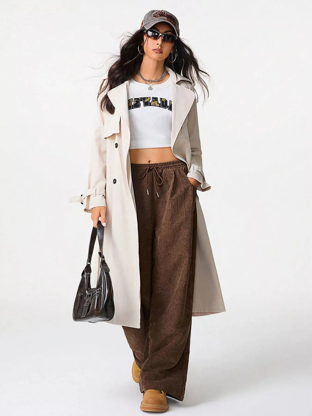 Relaxed Fit Corduroy Pants Drawstring (12)