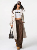 Relaxed Fit Corduroy Pants Drawstring (12)