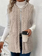 Sherpa Open Front Vest Coat