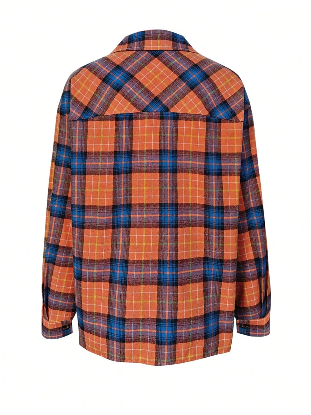 Plaid Collared Neck Long Sleeve Shirt (14)